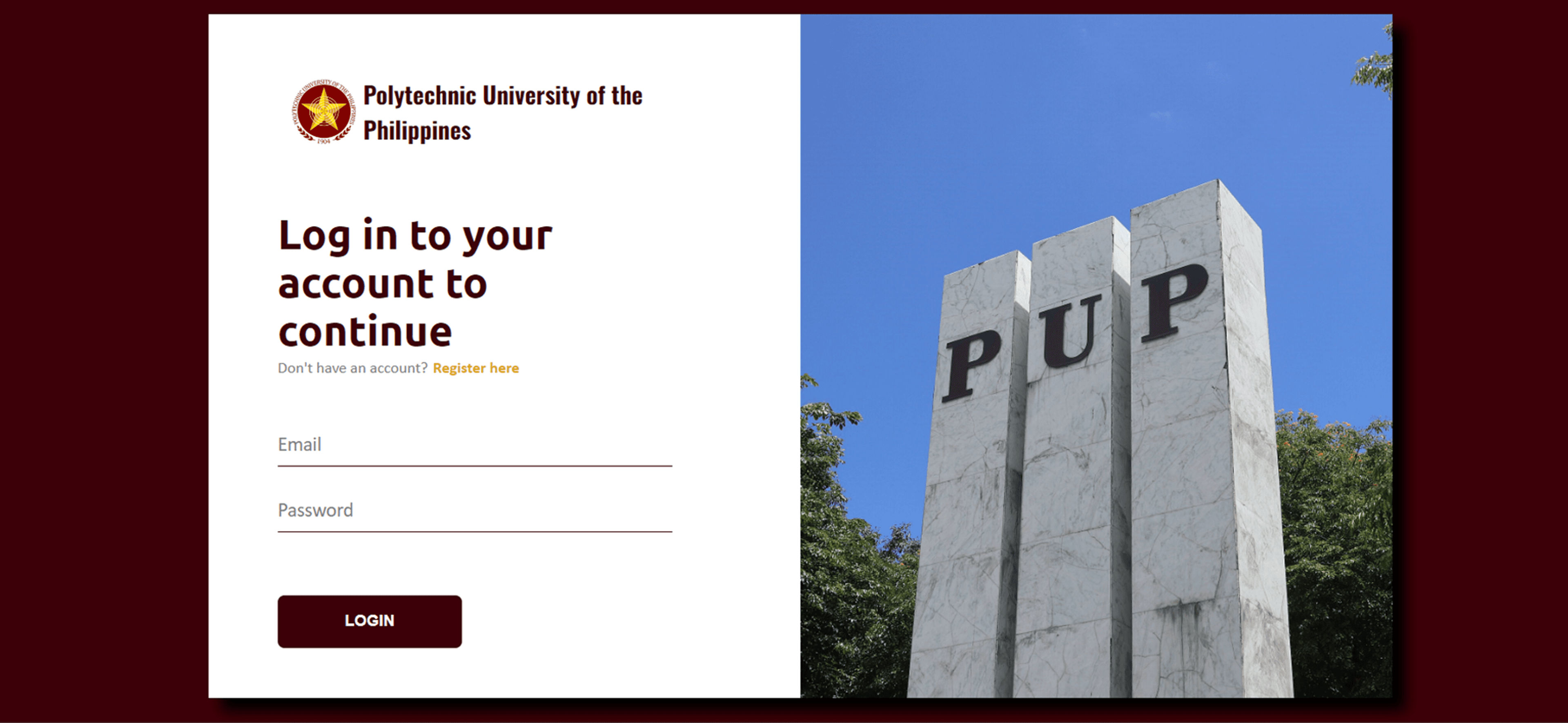 PUP Login Register